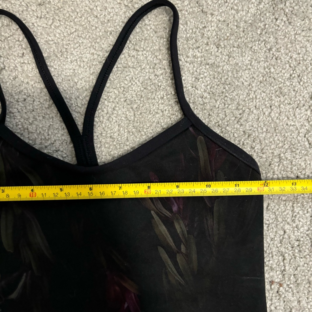 Lululemon Power Y Tank Top Midnight Iris Black Floral Size 2 - Picture 11 of 12